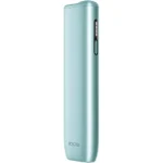 iqos-iluma-i-one-breeze-blue-4 - modernsigara.com Slim mint-green IQOS heat-not-burn tobacco device shown from the side, standing upright.